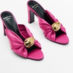 Massimo Dutti NWT high heel sandals with embellished knot